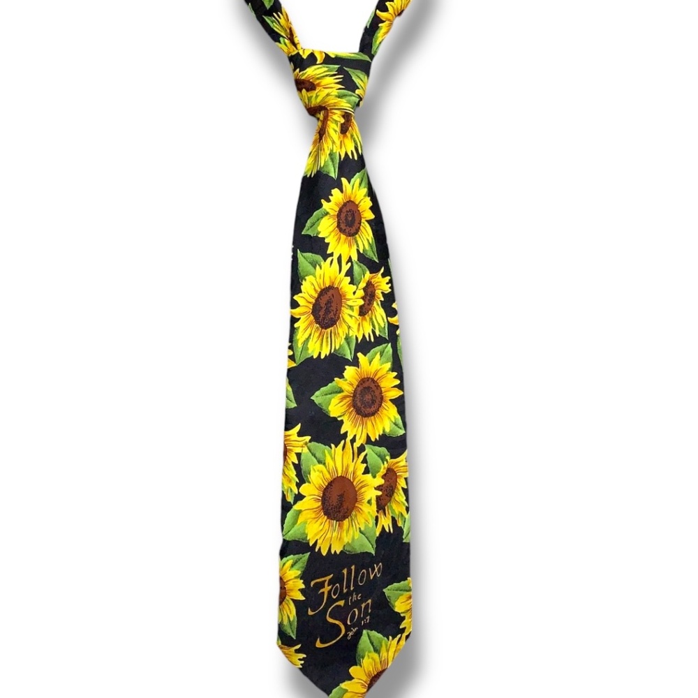 Appointed Apparel Religious Tie Sunflower Print Follow The Son Gift Faith